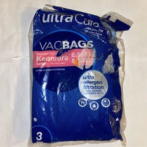Ultra Care VacBags for Kenmore E5023 & 5033 Ultra Allergen Protection 3 Bags